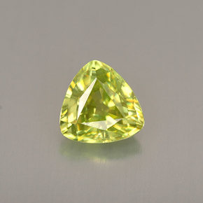 0.77캐럿 천연 골든 그린 스펜(티타나이트), 트릴리언, 6×5.8 mm, VVS-VS