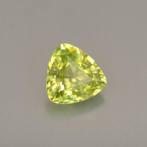 0.77캐럿 천연 골든 그린 스펜(티타나이트), 트릴리언, 6×5.8 mm, VVS-VS