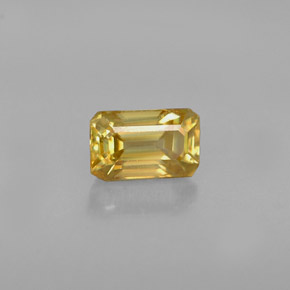 0.63캐럿 천연 골든 옐로우 스펜(티타나이트), 에메랄드 컷, 5.9×3.7 mm, VVS-VS