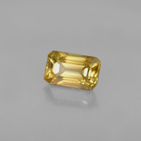 0.63캐럿 천연 골든 옐로우 스펜(티타나이트), 에메랄드 컷, 5.9×3.7 mm, VVS-VS