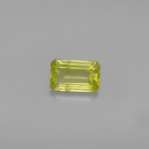 0.45캐럿 천연 골든 그린 스펜(티타나이트), 에메랄드 컷, 5.5×3.5 mm, VS