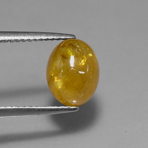 3.24캐럿 천연 골든 옐로우 스펜(티타나이트), 타원형 컷, 9.3×7.2 mm, 투명한