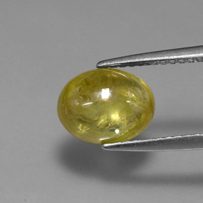 2.42캐럿 천연 녹빛 골든 스펜(티타나이트), 투명한, 9.2×7.2 mm, 투명/반투명