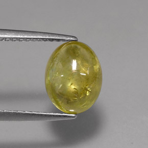 2.42캐럿 천연 녹빛 골든 스펜(티타나이트), 투명한, 9.2×7.2 mm, 투명/반투명