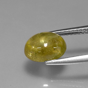 2.42캐럿 천연 녹빛 골든 스펜(티타나이트), 투명한, 9.2×7.2 mm, 투명/반투명