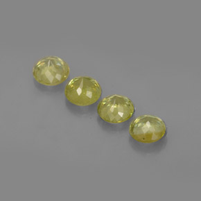캐럿 천연 노란빛 그린 스펜(티타나이트) 보석, 라운드 컷, 4.42 mm, VS