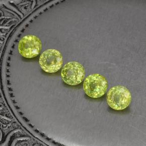 1.53캐럿 천연 노란빛 그린 스펜(티타나이트) 보석, 라운드 컷, 4.13 mm, VS