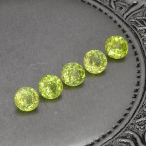 1.53캐럿 천연 노란빛 그린 스펜(티타나이트) 보석, 라운드 컷, 4.13 mm, VS