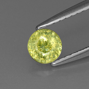 0.44캐럿 천연 노란빛 그린 스펜(티타나이트), 라운드 컷, 4.50 mm, VVS-VS