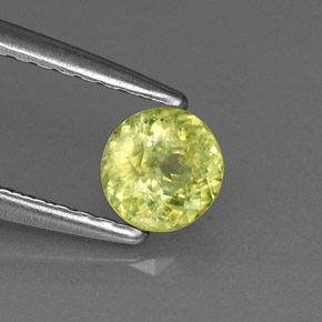 0.44캐럿 천연 노란빛 그린 스펜(티타나이트), 라운드 컷, 4.50 mm, VVS-VS