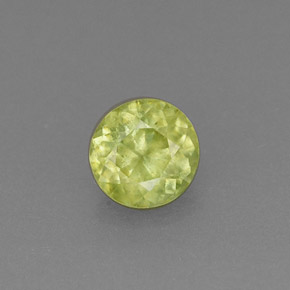 0.39캐럿 천연 노란빛 그린 스펜(티타나이트), 라운드 컷, 4.57 mm, VS