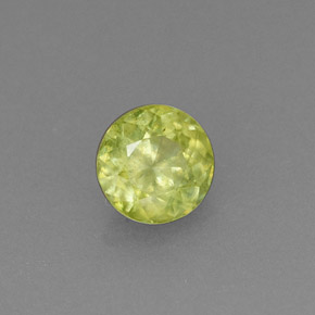 0.39캐럿 천연 노란빛 그린 스펜(티타나이트), 라운드 컷, 4.57 mm, VS