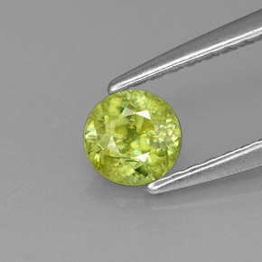 0.41캐럿 천연 노란빛 그린 스펜(티타나이트), 라운드 컷, 4.51 mm, VS