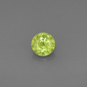 0.44캐럿 천연 노란빛 그린 스펜(티타나이트), 라운드 컷, 4.60 mm, VS