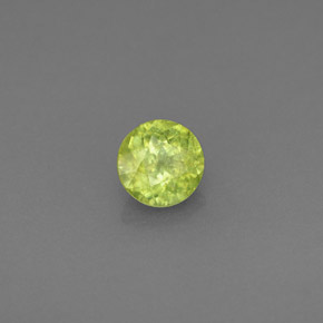 0.44캐럿 천연 노란빛 그린 스펜(티타나이트), 라운드 컷, 4.60 mm, VS