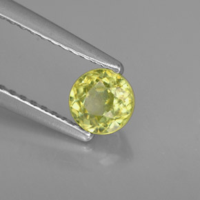 0.48캐럿 천연 노란빛 그린 스펜(티타나이트), 라운드 컷, 4.63 mm, VS
