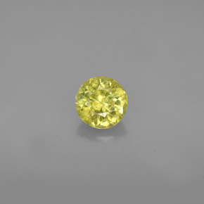 0.57캐럿 천연 노란빛 그린 스펜(티타나이트), 라운드 컷, 4.97 mm, VS-SI