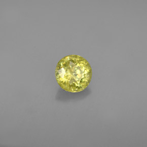 0.57캐럿 천연 노란빛 그린 스펜(티타나이트), 라운드 컷, 4.97 mm, VS-SI