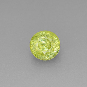 0.59캐럿 천연 노란빛 그린 스펜(티타나이트), 라운드 컷, 5.01 mm, VS