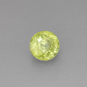 0.59캐럿 천연 노란빛 그린 스펜(티타나이트), 라운드 컷, 5.01 mm, VS