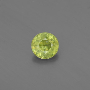 0.39캐럿 천연 녹빛 옐로우 스펜(티타나이트), 라운드 컷, 4.52 mm, VS-SI