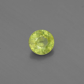 0.39캐럿 천연 녹빛 옐로우 스펜(티타나이트), 라운드 컷, 4.52 mm, VS-SI
