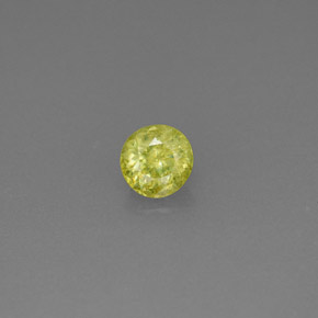 0.38캐럿 천연 노란빛 그린 스펜(티타나이트), 라운드 컷, 4.44 mm, VS