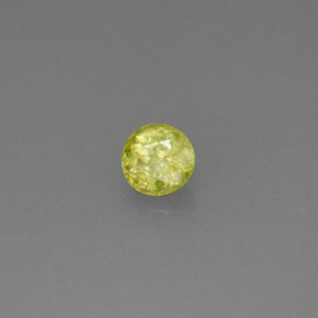 0.38캐럿 천연 노란빛 그린 스펜(티타나이트), 라운드 컷, 4.44 mm, VS