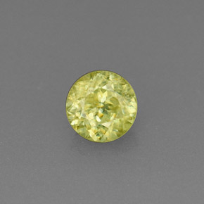 0.41캐럿 천연 노란빛 그린 스펜(티타나이트), 라운드 컷, 4.55 mm, VS