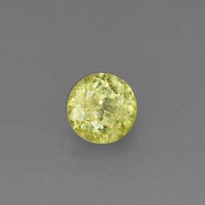 0.41캐럿 천연 노란빛 그린 스펜(티타나이트), 라운드 컷, 4.55 mm, VS