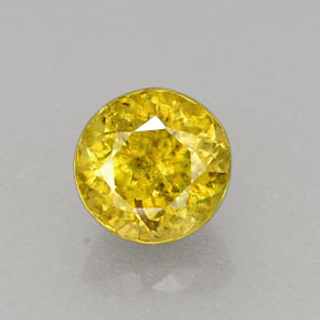 0.42캐럿 천연 골든 스펜(티타나이트), 라운드 컷, 4.17 mm, VS