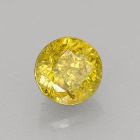 0.42캐럿 천연 골든 스펜(티타나이트), 라운드 컷, 4.17 mm, VS