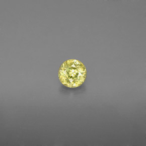 0.35캐럿 천연 녹빛 옐로우 스펜(티타나이트), 라운드 컷, 4.13 mm, VS