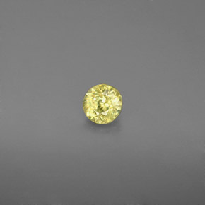 0.35캐럿 천연 녹빛 옐로우 스펜(티타나이트), 라운드 컷, 4.13 mm, VS