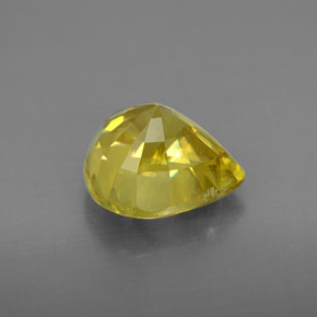3.28캐럿 천연 골든 옐로우 스펜(티타나이트), 배 모양, 9.4×9.2 mm, VS