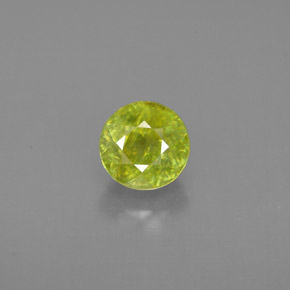 1.08캐럿 천연 노란빛 그린 스펜(티타나이트), 라운드 컷, 5.70 mm, VS-SI