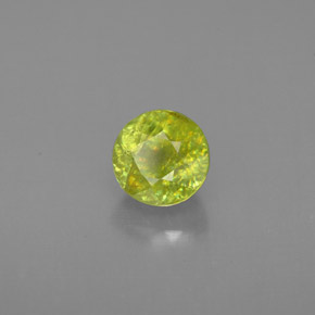 1.08캐럿 천연 노란빛 그린 스펜(티타나이트), 라운드 컷, 5.70 mm, VS-SI