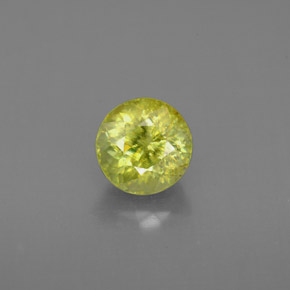 1.25캐럿 천연 노란빛 그린 스펜(티타나이트), 라운드 컷, 6.08 mm, VS-SI