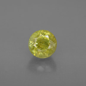 1.21캐럿 천연 노란빛 그린 스펜(티타나이트), 라운드 컷, 5.66 mm, VS-SI