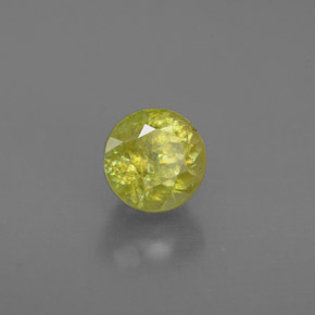 1.21캐럿 천연 노란빛 그린 스펜(티타나이트), 라운드 컷, 5.66 mm, VS-SI