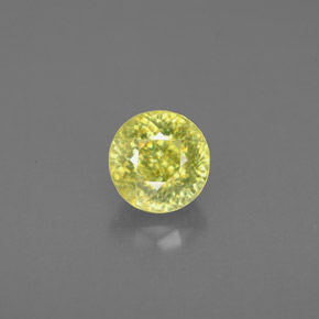 1.06캐럿 천연 노란빛 그린 스펜(티타나이트), 라운드 컷, 5.83 mm, VS-SI