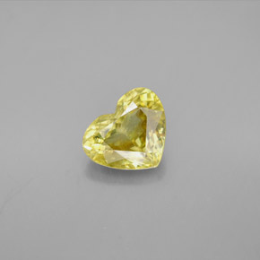 1.57캐럿 천연 녹빛 옐로우 스펜(티타나이트), 하트 모양, 8.4×6.9 mm, VVS-VS
