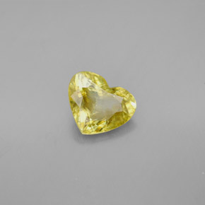 1.57캐럿 천연 녹빛 옐로우 스펜(티타나이트), 하트 모양, 8.4×6.9 mm, VVS-VS
