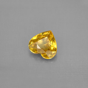 1.16캐럿 천연 골든 옐로우 스펜(티타나이트), 하트 모양, 7.4×7 mm, VVS-VS