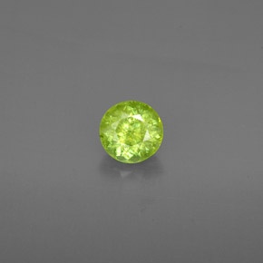 1.45캐럿 천연 노란빛 그린 스펜(티타나이트), 라운드 컷, 6.61 mm, SI
