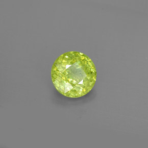 1.65캐럿 천연 노란빛 그린 스펜(티타나이트), 라운드 컷, 7.44 mm, SI