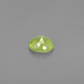 1.33캐럿 천연 노란빛 그린 스펜(티타나이트), 타원형 컷, 7.4×6.3 mm, SI