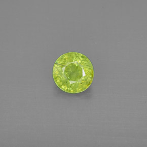 1.33캐럿 천연 노란빛 그린 스펜(티타나이트), 라운드 컷, 6.58 mm, SI