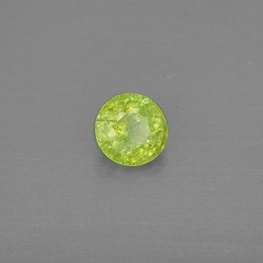 1.33캐럿 천연 노란빛 그린 스펜(티타나이트), 라운드 컷, 6.58 mm, SI