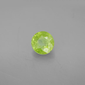 1.20캐럿 천연 노란빛 그린 스펜(티타나이트), 라운드 컷, 6.34 mm, SI